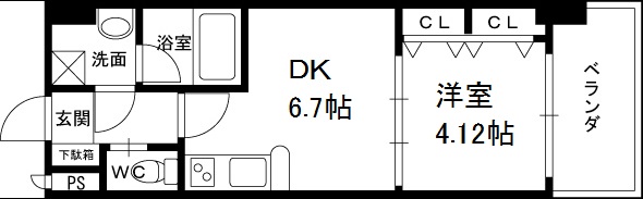 Ｃｈｏｅｉ６５　プレジオ中津-1DK(99938138)の間取り図