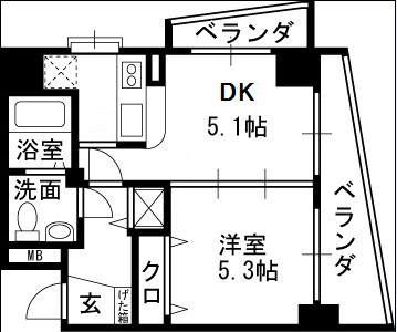 レジディア天神橋-1DK(99696594)の間取り図