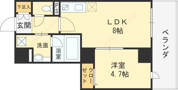 フォルテ福島-1LDK(89131546)の間取り図