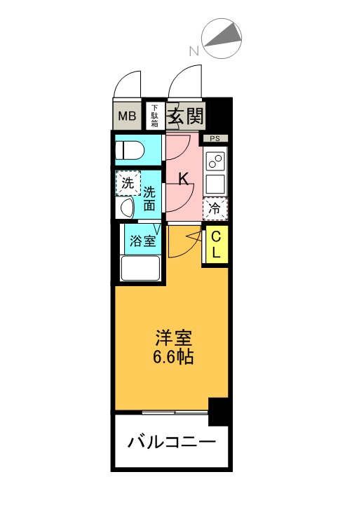 エスリード大阪梅田ＷＥＳＴ-1K(96855808)の間取り図