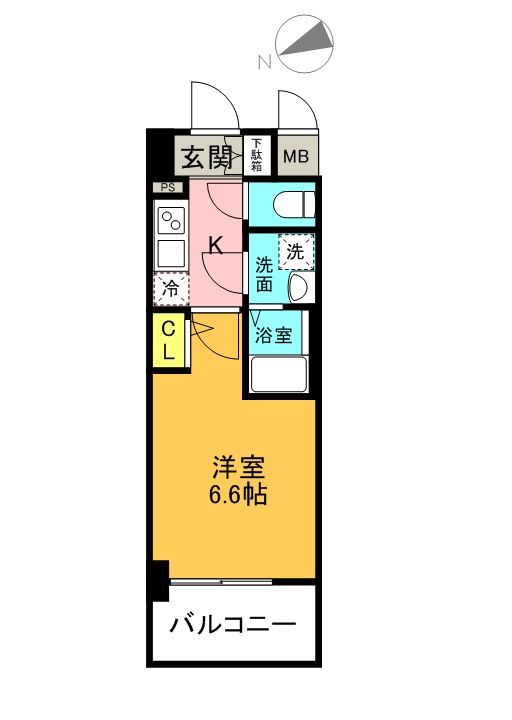 エスリード大阪梅田ＷＥＳＴ-1K(96855849)の間取り図