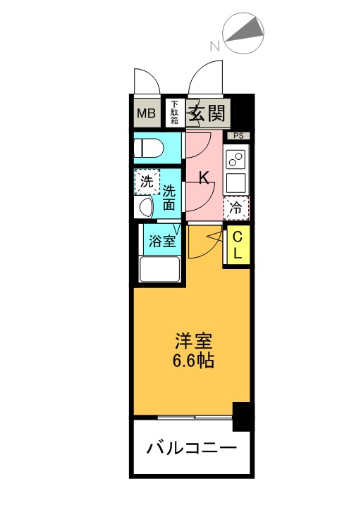エスリード大阪梅田ＷＥＳＴ-1K(95059282)の間取り図