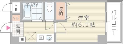 おおきに北梅田サニーアパートメント-1K(99940469)の間取り図