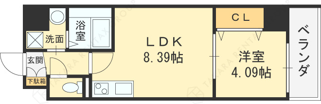 ＡＣＴ　ＤＯＯＲＳ　天六-1LDK(99115463)の間取り図