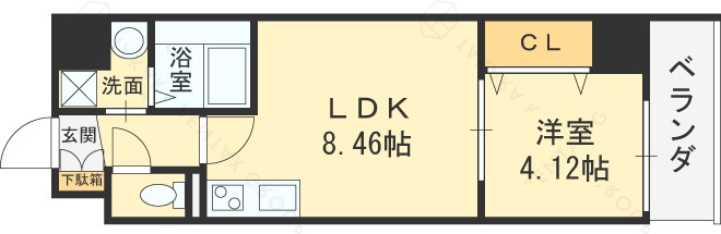 ＡＣＴ　ＤＯＯＲＳ　天六-1LDK(99115568)の間取り図