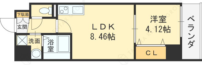 ＡＣＴ　ＤＯＯＲＳ　天六-1LDK(99115642)の間取り図