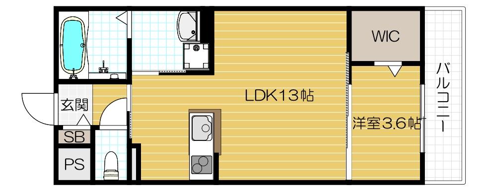 Ｃａｓａ　Ｂｒａｎｃｈｅ-1LDK(99934004)の間取り図