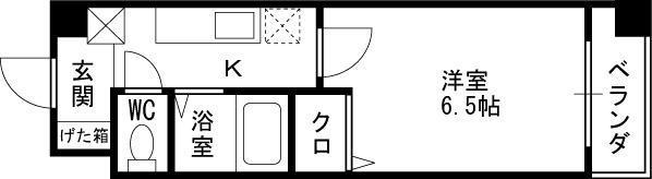 ＨＯＰＥ　ＣＩＴＹ天神橋-1K(87441207)の間取り図