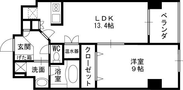 グレンパーク梅田北-1LDK(83325434)の間取り図
