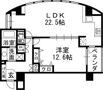 グレンパーク梅田北-1LDK(83325625)の間取り図