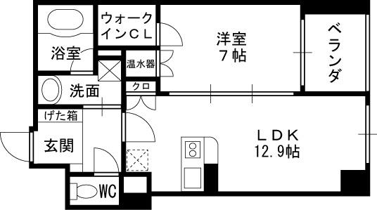 グレンパーク梅田北-1LDK(83325595)の間取り図