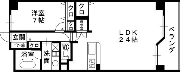 グレンパーク梅田北-1LDK(83325632)の間取り図