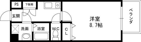 アストレア-1K(87644372)の間取り図