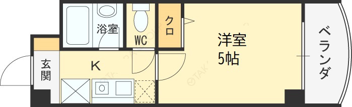 ノルデンハイムリバーサイド天神橋-1K(83306987)の間取り図