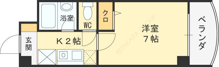 ノルデンハイムリバーサイド天神橋-1K(83307079)の間取り図