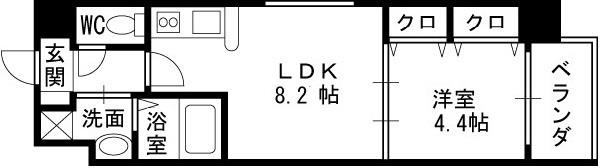 アーバネックス梅田東-1LDK(87708917)の間取り図