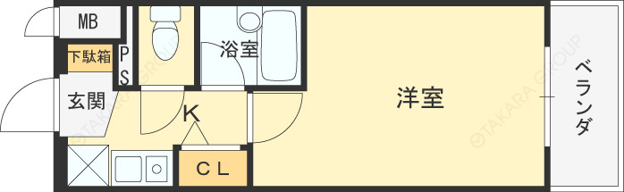 エスリード梅田新道第２-1K(97457740)の間取り図