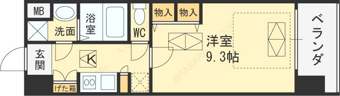 ＮＯＲＴＨ　ＶＩＬＬＡＧＥ　ＢＩＲＴＨ　ＰＬＡＣＥ-1K(112259117)の間取り図