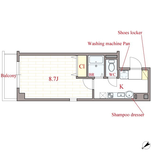 ラ・フォンテ海老江-1K(112278047)の間取り図