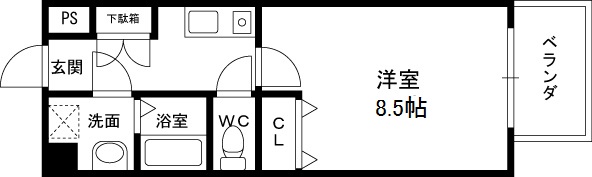 アストレア-1K(86920746)の間取り図