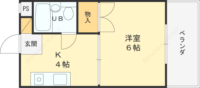 三和ハイツ-1K(99561791)の間取り図