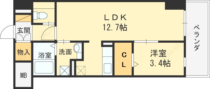 ＬａＳａｎｔｅ梅田北-1LDK(104908922)の間取り図