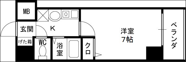 エスリード福島駅前-1K(99200391)の間取り図