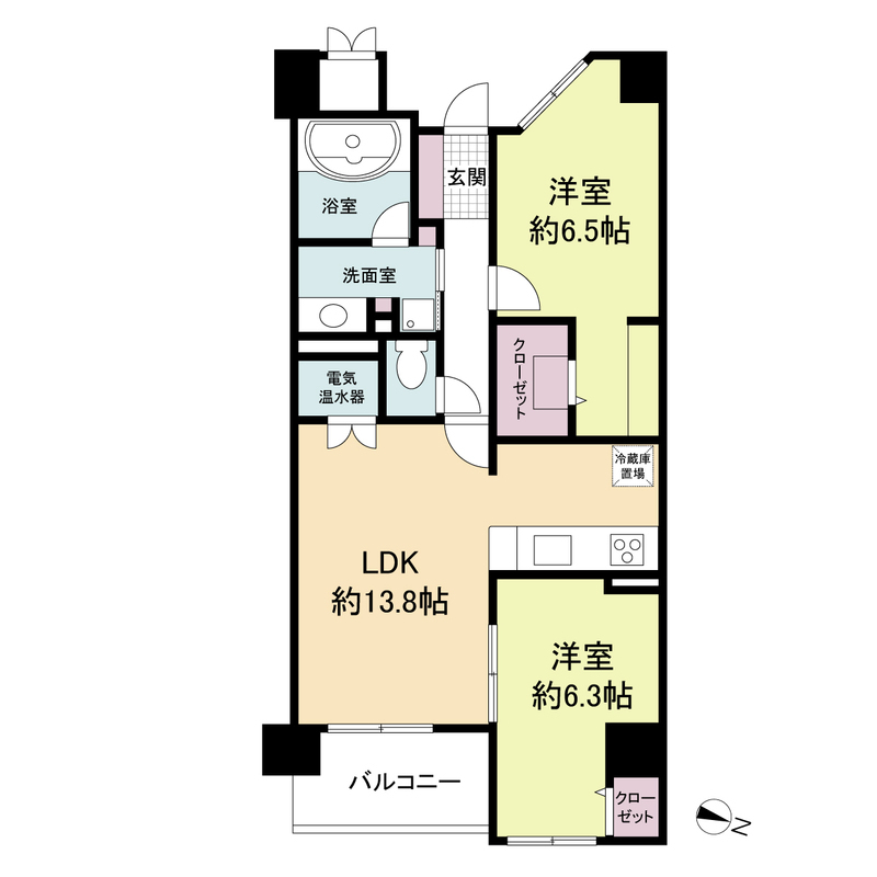 グレンパーク梅田北-2LDK(111058684)の間取り図