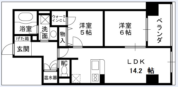 グレンパーク梅田北-2LDK(83325596)の間取り図