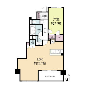 グレンパーク梅田北-1LDK(83325458)の間取り図