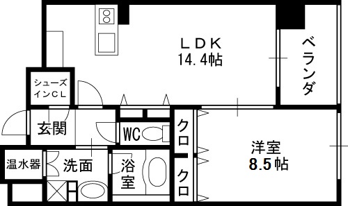 グレンパーク梅田北-1LDK(83325557)の間取り図