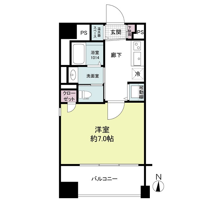 ＩＳＭ中之島レジデンス-1K(87429225)の間取り図