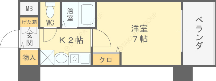 エスリード新梅田-1K(111585975)の間取り図