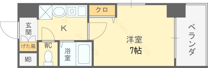 エスリード新梅田-1K(111466191)の間取り図