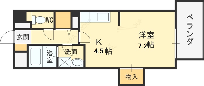 ライフ北梅田-1K(112748648)の間取り図