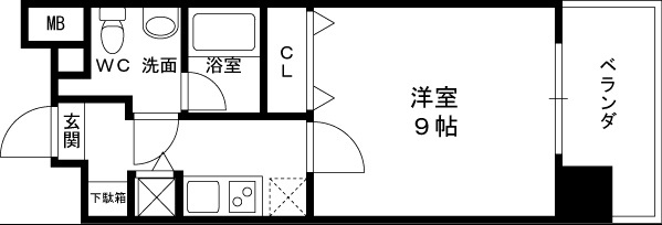 レジュールアッシュ福島-1K(90712826)の間取り図