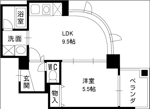 アルプス西梅田-1LDK(110793947)の間取り図