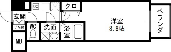 エスリード福島第５-1K(88351324)の間取り図