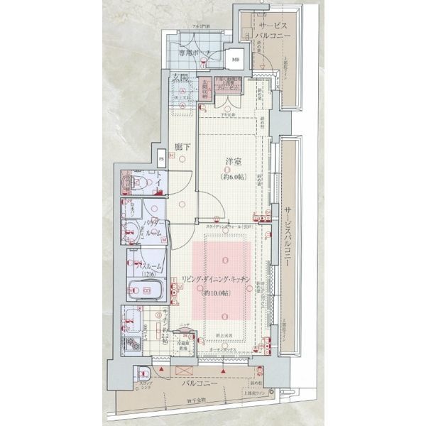 エステムプラザ梅田ＥＡＳＴ-1LDK(111462788)の間取り図