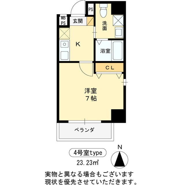 ラ・フォーレ松ヶ枝町Ⅰ-1K(98180582)の間取り図