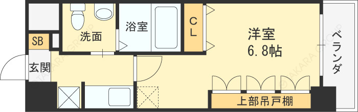 エステムコート梅田・天神橋Ⅲアヴァンテ-1K(89346655)の間取り図
