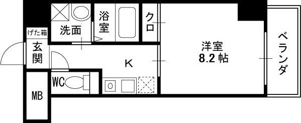 ドゥーエ本庄-1K(83322564)の間取り図