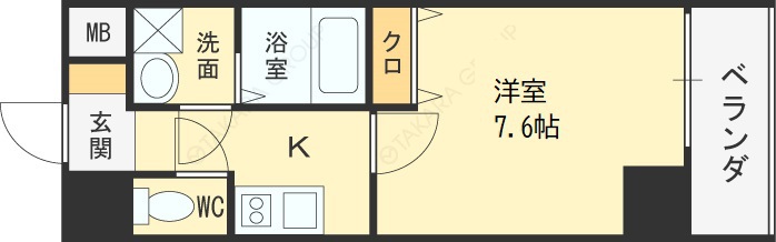 ＷＯＢ　ＵＭＥＤＡ-1K(112736289)の間取り図