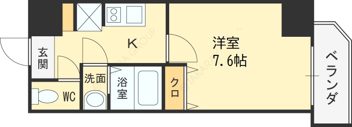 ＷＯＢ　ＵＭＥＤＡ-1K(112605149)の間取り図