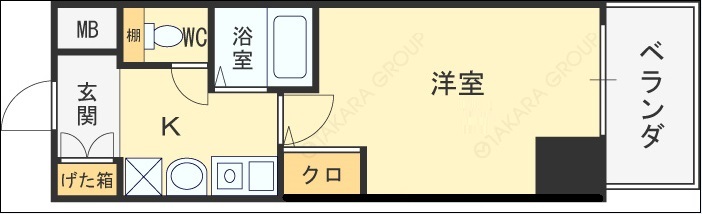 エスリード南森町駅前-1K(112117370)の間取り図