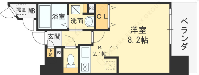 エスポルテ福島-1K(87440825)の間取り図