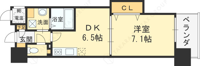 エスポルテ福島-1DK(87440782)の間取り図