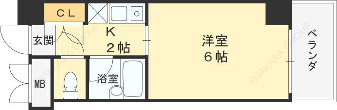 セレッソコート梅田東-1K(110707031)の間取り図