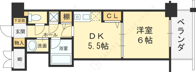 クリーデンス福島-1DK(92186894)の間取り図