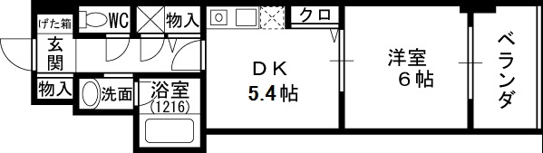 クリーデンス福島-1DK(111592964)の間取り図